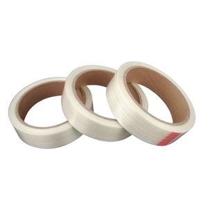 Ruban de cerclage double face en fibre croisée renforcée <span class=keywords><strong>adhésive</strong></span> acrylique ruban de cerclage en fibre de verre ruban d'emballage en papier - Product Image 2