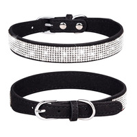 Collier et laisse de luxe en strass pour chien ensemble réglable cristal étincelant diamant accessoires pour animaux de compagnie pour petit moyen chiot chat