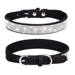Conjunto de <span class=keywords><strong>collar</strong></span> y correa de perro con diamantes de imitación de lujo, accesorios ajustables para mascotas con diamantes de cristal brillante para cachorros y gatos pequeños y medianos - Product Image 5