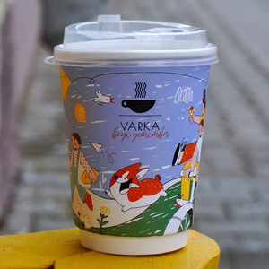 Vasos <span class=keywords><strong>de</strong></span> Papel Desechables Multicolores para Café <span class=keywords><strong>de</strong></span> 8oz y 12oz con Tapa, Impresión a Todo Color con Logotipo Personalizado, para Promoción <span class=keywords><strong>de</strong></span> Eventos y Tiendas - Product Image 1