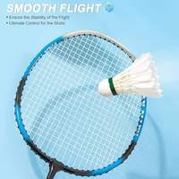 Volant de badminton professionnel hybride premium en plumes d'oie noires lavées, double couche composite, liège écologique, vol stable, entraînement professionnel