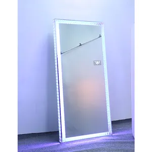 Customized Polished Beveled Edge Modern Design Silver Large Full Length Square Crystal Decorative Wall Standing Mirror