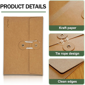 Sobre de Cartón para Embalaje Clever Clean con Cordón y Botón, Bolsa de Papel Kraft Marrón para Documentos de Tamaño Personalizado - Product Image 2