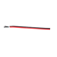 Fil de cuivre étamé torsadé parallèle rouge et noir 2 conducteurs 22 AWG, résistant à la chaleur 200°C, 600V, en silicone