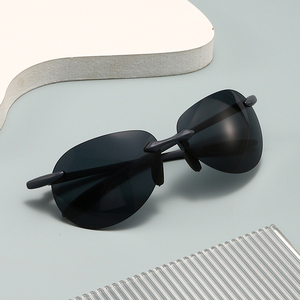 Lunettes de soleil de sport unisexes classiques confortables et légères, sans monture, pour le cyclisme, avec logo personnalisé, verres en PC, protection UV400, 10 couleurs - Product Image 6