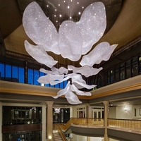 Lustre moderne en verre LED personnalisé pour décoration intérieure, villa, hôtel, hall, escalier