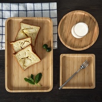 Groothandel op maat gemaakte bamboe houten INS-stijl serveerbladen rechthoekig rond design voedsel fruit klassieke duurzame schaal bord camping