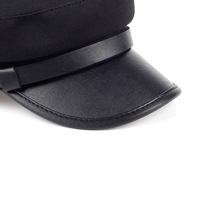 Casquette Vintage Fiddler avec Visière en Cuir PU - Chapeau Britannique Rétro pour Femmes et Hommes - Casquette Plate Tendance Style Newsboy Marin