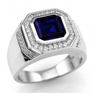 High-end lüks Indigo elmas zirkon erkek elmas yüzük moda yüzük - Product Image 1