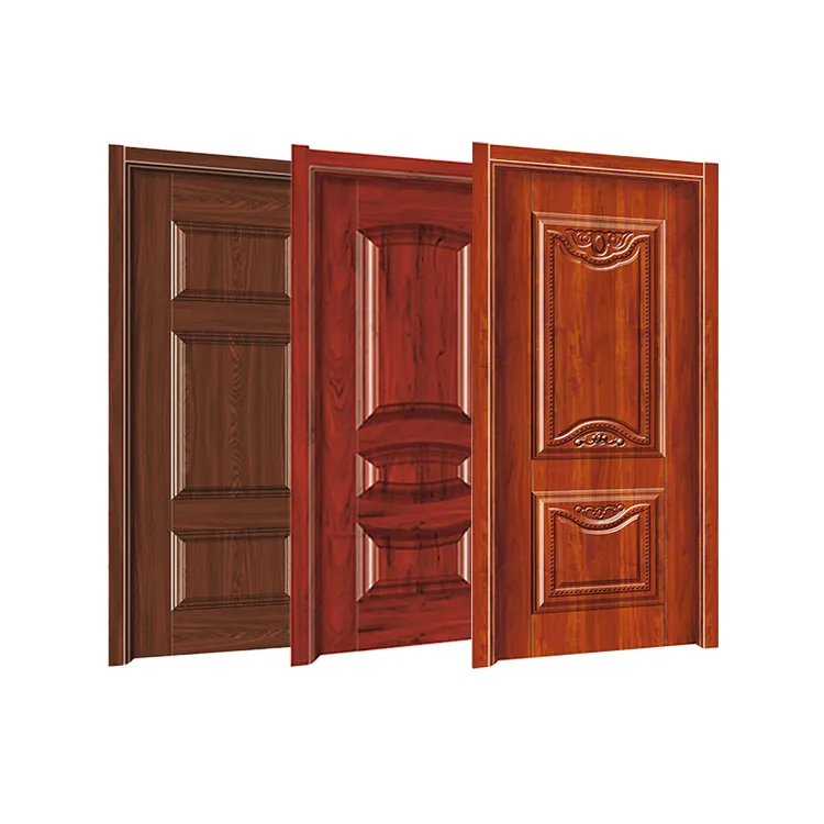 Venta al por mayor fabricante Interior puerta de madera puerta del dormitorio WalnutModern Interior de madera maciza puerta de la habitación