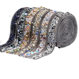 โรงงาน Hot แฟชั่น Hot Lady rhinestone ริบบิ้นหิน + ลูกปัดคริสตัล strass อุปกรณ์เสริม - Product Image 1
