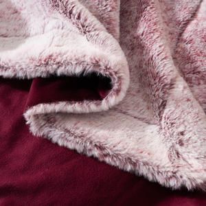 Couverture en fausse fourrure Double face, soyeux et doux, grand format, lavable <span class=keywords><strong>à</strong></span> la <span class=keywords><strong>Machine</strong></span>, en vison, <span class=keywords><strong>à</strong></span> rayures violettes, couleur vin, renard - Product Image 4