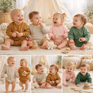 Roupas de Verão para Bebês <span class=keywords><strong>2026</strong></span>, Macacões Bubble para Meninos e Meninas, Bodysuit de Algodão French Terry Personalizado para Bebês Recém-Nascidos - Product Image 2