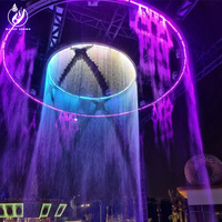 2026 Fontaines d'intérieur en acier inoxydable à cascade d'eau musicale artificielle effet pluie
