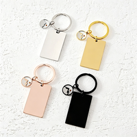 Ywyougang Mini-breloque inspirante Graine de moutarde, porte-clés rectangulaire vierge personnalisable en acier inoxydable, accessoire pour clé de voiture