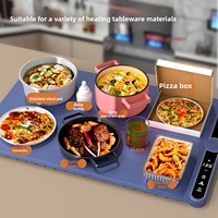 Tapis chauffant pour aliments, plateau chauffant électrique, pliable, portable, en silicone de qualité supérieure, matériau nano, idéal pour les fêtes, les buffets et l'usage quotidien