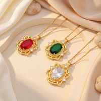 Collier pendentif Jeutelis style chinois délicat, plaqué or 18 carats, cuivre, zircon coloré, bijou d'été, cadeau pour elle