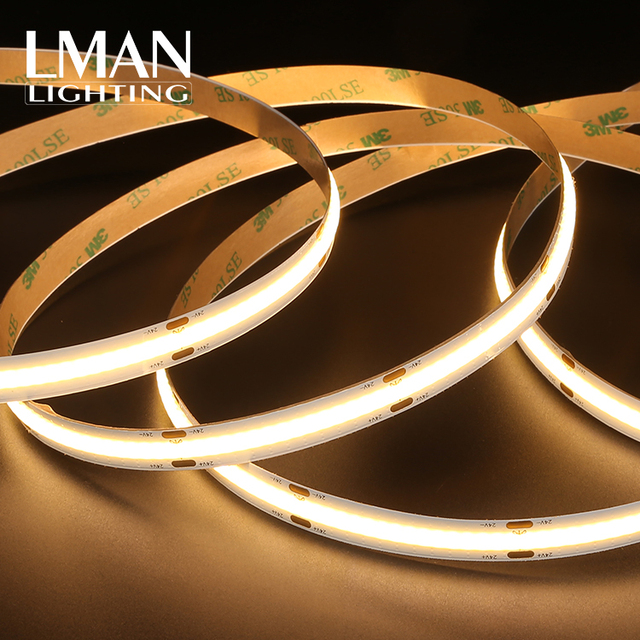 High Brightness Cob Led Strip DC12V 10W Per Meter Flexible Tape Light Indoor Decoration Lighting 480Leds No Dark Spot Ip20
