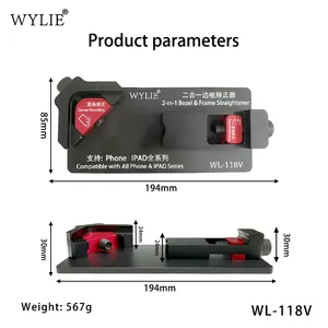 Outil de redressage de cadre WYLIE WL-118V 2 en 1 pour correction d'angle droit et d'angle arrondi pour la réparation des cadres pliés d'<span class=keywords><strong>iPhone</strong></span> et d'iPad - Product Image 2
