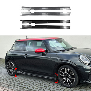 Mini Cooper JCW F66 F67 Side Skirts ABS Piano Black Carbon Fiber Texture Body Kit 2024+ - Product Image 1
