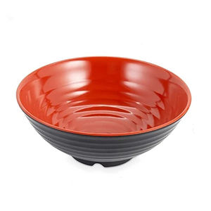 Bol à nouilles en mélamine <span class=keywords><strong>japonais</strong></span> incassable pas cher, ensemble de bols à ramen personnalisés avec baguettes et cuillère, bol à ramen noir et rouge pour restaurant - Product Image 1