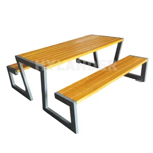 Picnic table bench commercial camphor wooden resting outdoor table and chair set
