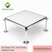 Lantai Akses Anti-Statik PVC Berbahan Baja 600x600x35mm Stok Tersedia Pedestal Dapat Disesuaikan Pusat Data Garansi 5 Tahun SENMAI