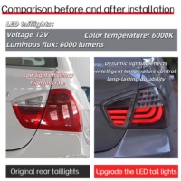 ZhenAo Feux arrière LED de haute qualité, ajustement parfait pour Série 3 E90 318i 320 325, 12V 6000 lm, Plug & Play, garantie 1 an