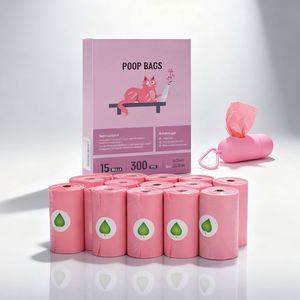 Bolsas Biodegradables para Excremento de Perro, Color Rosa, con Aroma a Lavanda, con Dispensador, Extra Gruesas y Resistentes, Hechas con Almidón de Maíz, para Desechos de Perros - Product Image 1