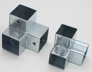 Raccordo per tubo quadrato in acciaio zincato bianco