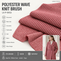 Tissu en polyester brossé à motif ondulé 100% poly 270-280GSM 160cm, doux et chaud, type laine, pour manteaux d'hiver pour filles et garçons