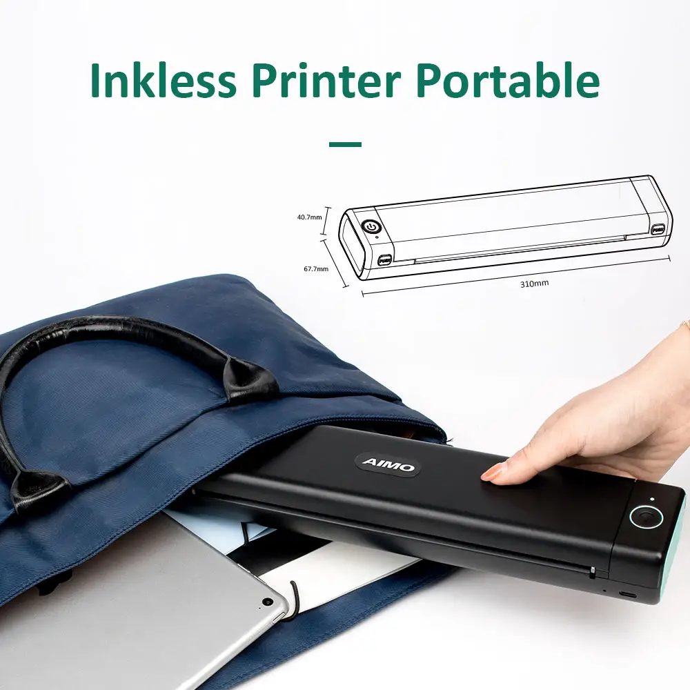 AIMO 8 Inch No Ink Mini A4 Portable printer Wireless Mobile Thermal Printer mini a4 sticker printer