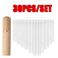 30 pièces aiguille à coudre aveugle pour personnes âgées en acier inoxydable rapide automatique auto-enfilage aiguille épingles à coudre bricolage poinçon aiguille enfileur