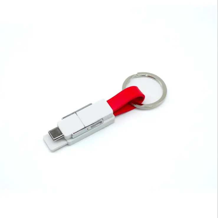 Cheapest popular Promotional gift Mini portable keychain 3 in 1 magnetic TPE multi charger usb cable with printing logo