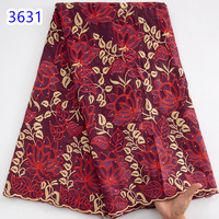 Dernière séquence africaine coton dentelle tissu 2024 haute qualité suisse Voile dentelle tissu nigérian Parry élégant robe pour les femmes 3631