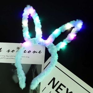 New phục sinh Phát Sáng Led Bunny headdress sang trọng buổi hòa nhạc bên tai thỏ headdress tóc Bands LED ánh sáng - Product Image 1