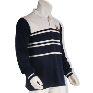 Custom 350gsm Heavy Weight Cotton Striped Knitted Rugby Jersey Yarn Dyed Year12 Australian School <strong>Leaver</strong> Graduation Rugby <strong>Shirt</strong> - Product Image 5