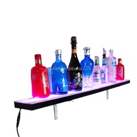 Étagère de présentation de boissons alcoolisées 40 "Flottante murale éclairée par LED Profondeur d'étagère de bouteille d'alcool Profondeur 15cm