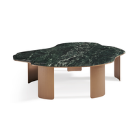 Tables basses modernes rondes en marbre avec cadre en acier inoxydable métal Table centrale personnalisée de luxe pour meubles de salon