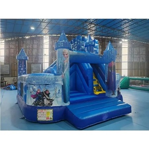 <span class=keywords><strong>Castillo</strong></span> Inflable Comercial con Tobogán, <span class=keywords><strong>Castillo</strong></span> Inflable Combinado con Temática de Princesa de las Nieves para Fiestas Infantiles - Product Image 2