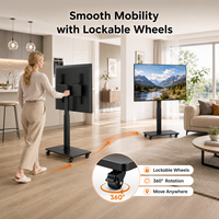 Carrito de TV Móvil Portátil Económico y Moderno con Ruedas, Altura Ajustable, para Televisores de 32"-70"