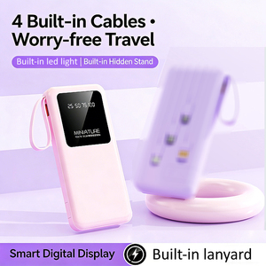 Power Bank Portatile a Ricarica Rapida 10000mAh, Caricabatterie Mobile con 4 Cavi Integrati e Uscita 22.5W, Display LED, Batteria Esterna per Telefono - Product Image 2