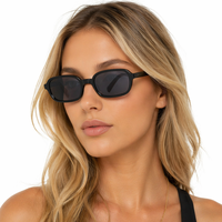 Nouvelles Lunettes de Soleil Carrées 2023 Transfrontalières, Monture Complète UV400 Non Polarisées, Design Minimaliste Élégant et Polyvalent