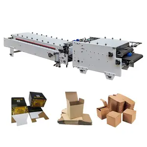 4 6 Canto Caixa Ondulada Automática Crash Lock Bottom Folding Máquina de colagem Servo Motor Control Carton Folder Gluer