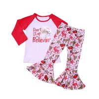 2020 inverno boutique Do Bebê conjuntos De roupas de Natal Papai Noel impresso raglan camisas do projeto e leggings outfits 2 peças de manga longa novo