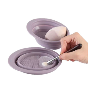 Foldable <b>Silicone</b> Makeup Brush Cleaner Bowl Mat Pad Eco-Friendly Portable Customized Cartoon Cosmetic Cleaning Beauty <b>Tool</b> - Product Image 1