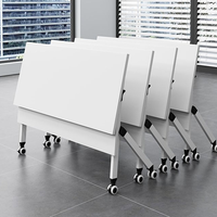 Table de conférence pliante, Table rectangulaire simple à épissage mobile bjflamingo Table de formation portable à rabat avec roues