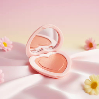 Palette de maquillage visage OEM en forme de cœur, bronzer, blush, illuminateur et contour, haute pigmentation, marque privée, pour importateurs de cosmétiques