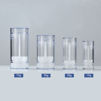 Cylindre personnalisé noir 15g 30g 50g 75g Conteneur vide de luxe en bâton de déodorant en gel Tube de déodorant d'emballage en plastique torsadé