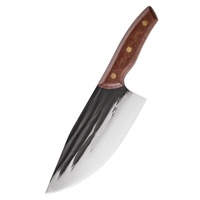 Couteau à désosser en acier inoxydable de haute qualité avec manche en bois, outil de coupe double usage tranchant pour la viande, usage domestique, couteau de chef